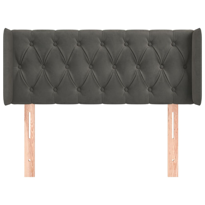 Tăblie de pat cu aripioare gri închis 103x16x78/88 cm catifea - WALTI WALTI