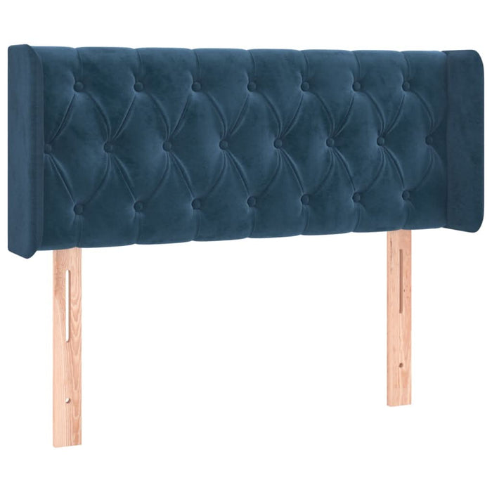 Tăblie pat cu aripioare albastru închis 103x16x78/88 cm catifea - WALTI WALTI