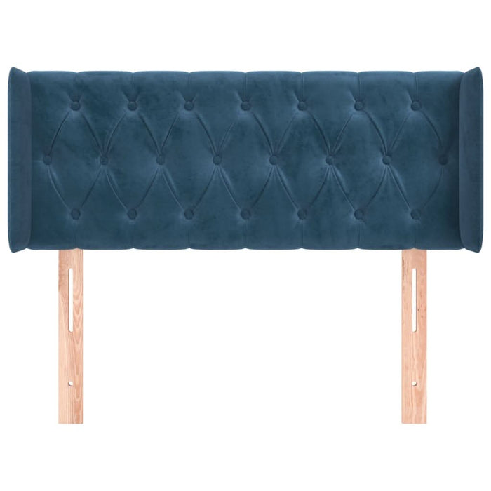 Tăblie pat cu aripioare albastru închis 103x16x78/88 cm catifea - WALTI WALTI