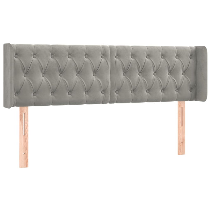 Tăblie de pat cu aripioare gri deschis 147x16x78/88 cm catifea - WALTI WALTI