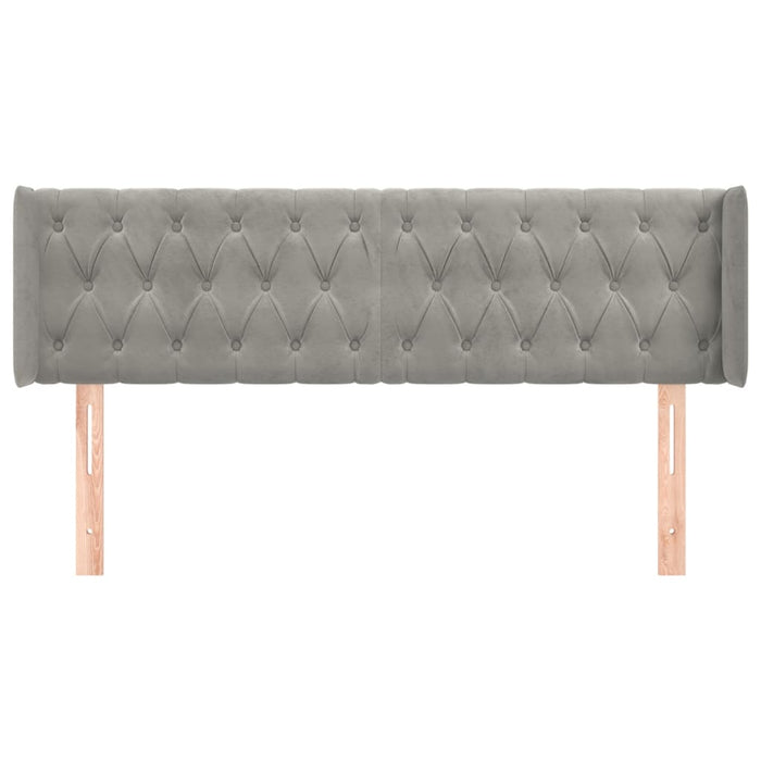 Tăblie de pat cu aripioare gri deschis 147x16x78/88 cm catifea - WALTI WALTI