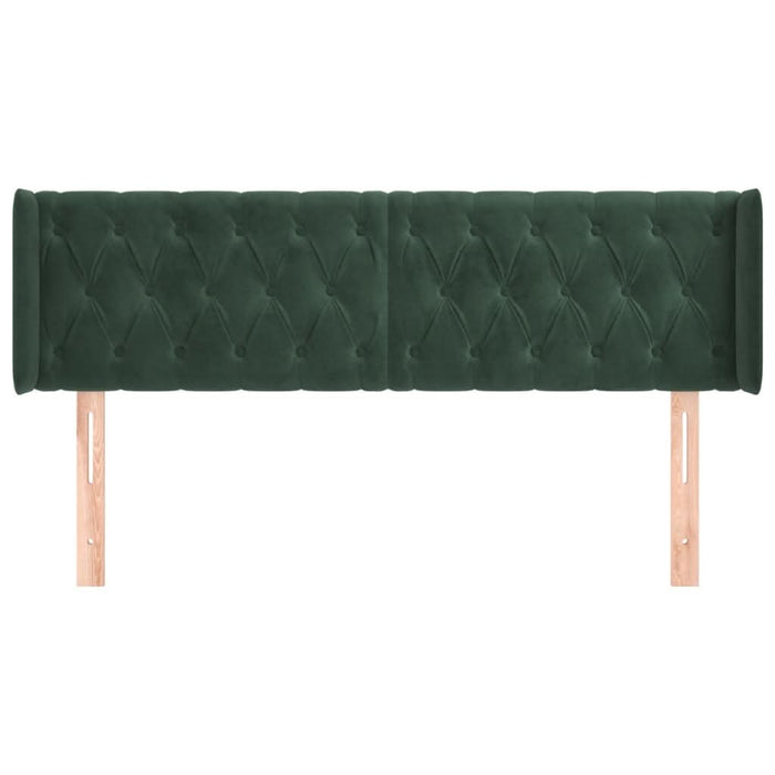 Tăblie de pat cu aripioare verde închis 147x16x78/88 cm catifea - WALTI WALTI