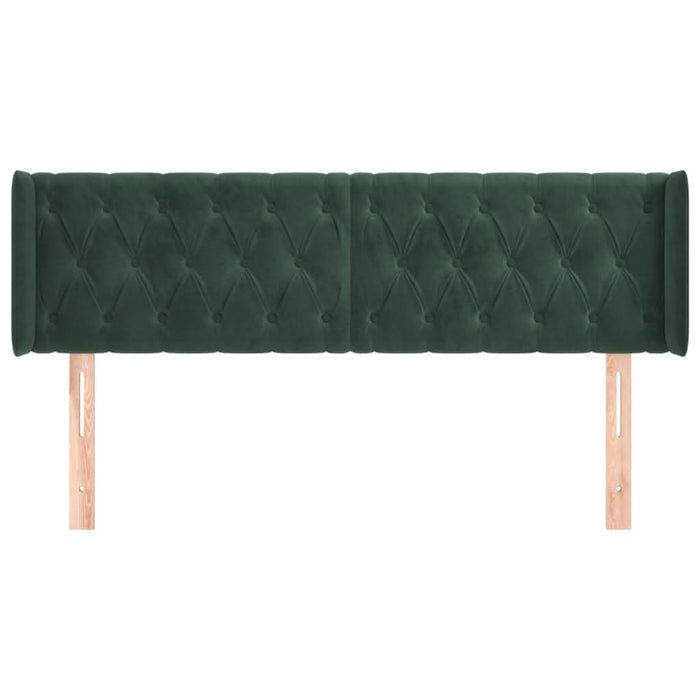 Tăblie de pat cu aripioare verde închis 163x16x78/88 cm catifea - WALTI WALTI