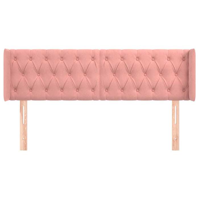 Tăblie de pat cu aripioare roz 163x16x78/88 cm catifea WALTI