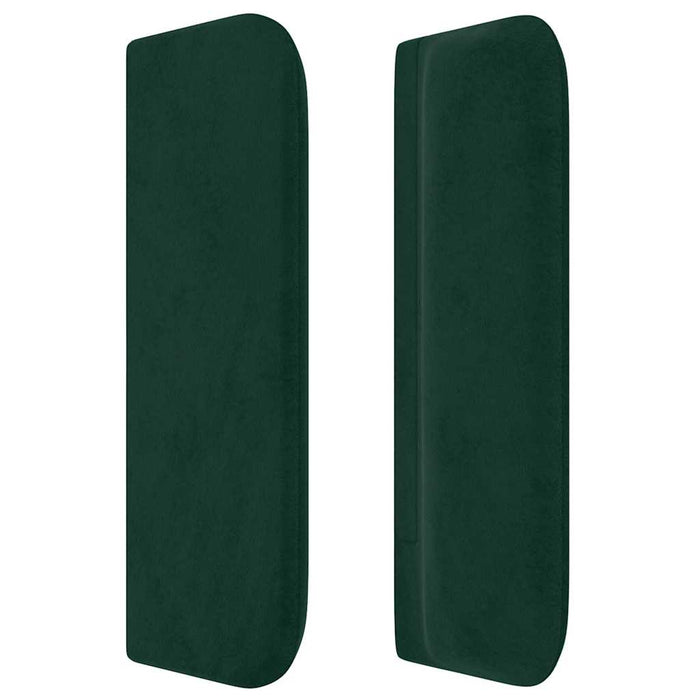 Tăblie de pat cu aripioare verde închis 183x16x78/88 cm catifea WALTI