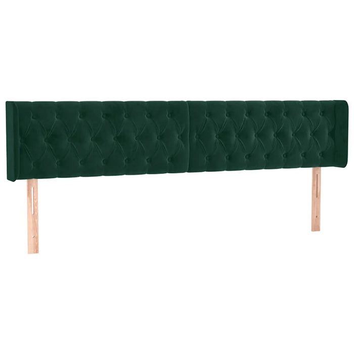 Tăblie de pat cu aripioare verde închis 203x16x78/88 cm catifea - WALTI WALTI