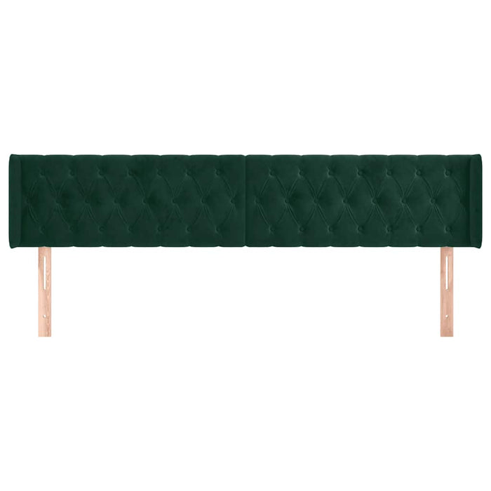 Tăblie de pat cu aripioare verde închis 203x16x78/88 cm catifea - WALTI WALTI