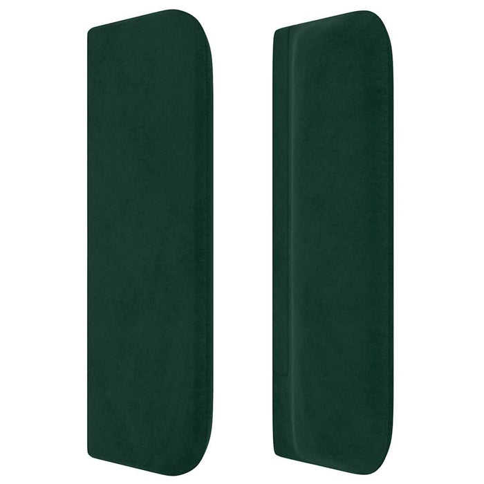 Tăblie de pat cu aripioare verde închis 203x16x78/88 cm catifea - WALTI WALTI