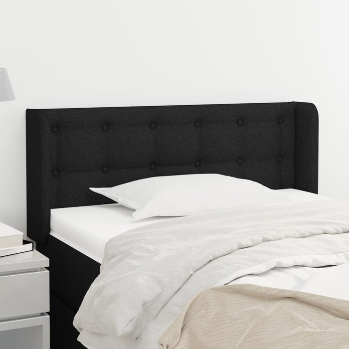 Tăblie de pat cu aripioare negru 93x16x78/88 cm textil - WALTI WALTI