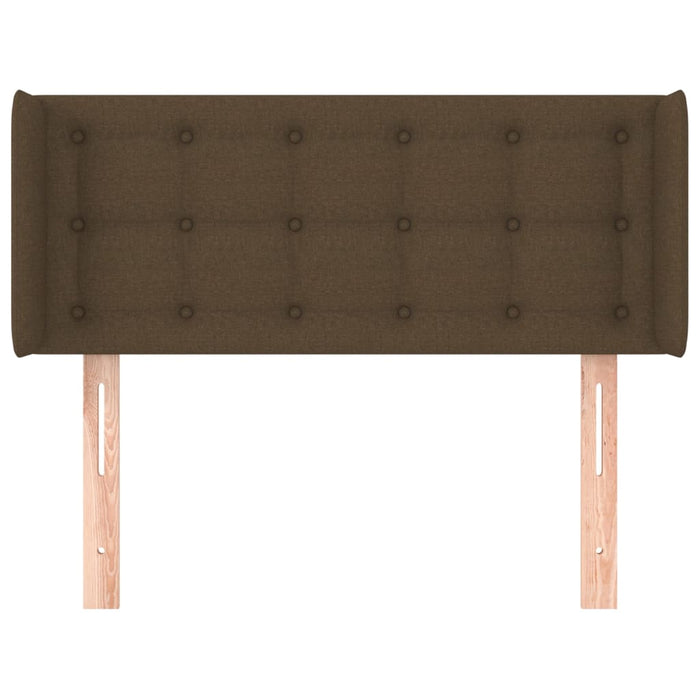 Tăblie de pat cu aripioare maro închis 93x16x78/88 cm textil WALTI