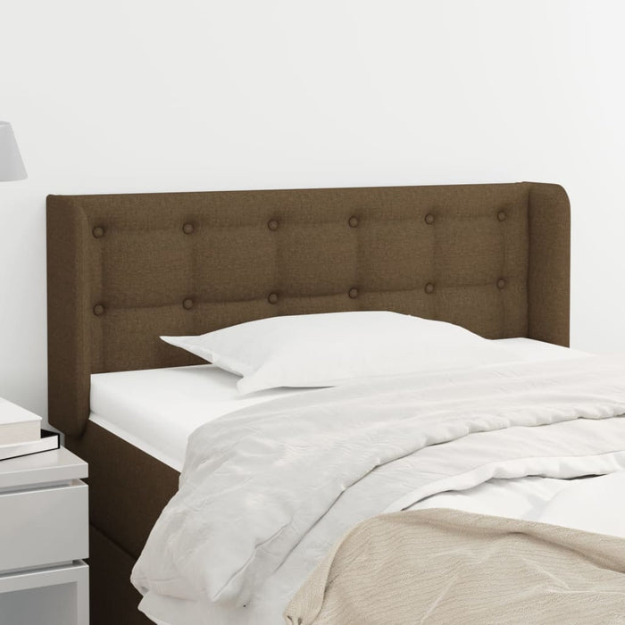 Tăblie de pat cu aripioare maro închis 93x16x78/88 cm textil WALTI