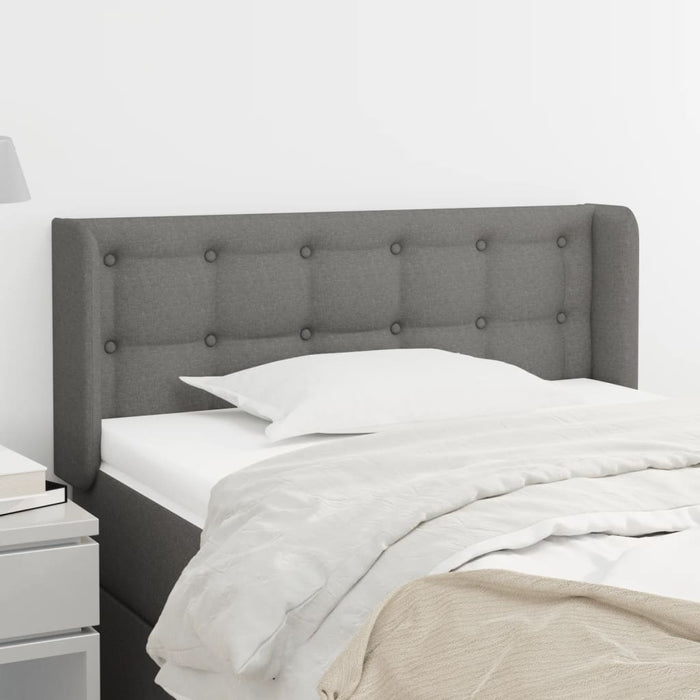 Tăblie de pat cu aripioare gri închis 103x16x78/88 cm textil - WALTI WALTI