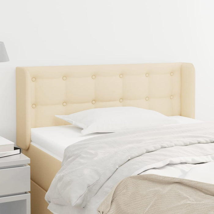 Tăblie de pat cu aripioare crem 103x16x78/88 cm textil WALTI