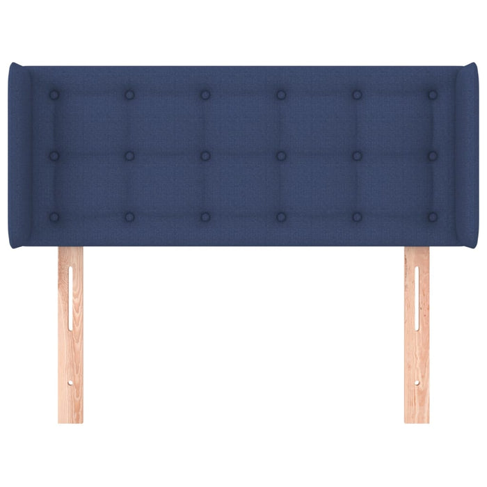Tăblie de pat cu aripioare albastru 103x16x78/88 cm textil WALTI