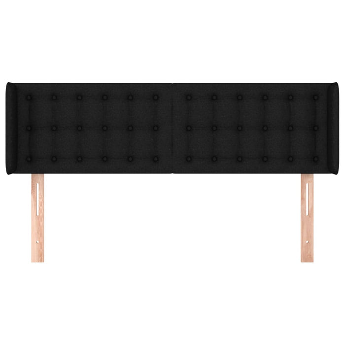 Tăblie de pat cu aripioare negru 147x16x78/88 cm textil - WALTI WALTI