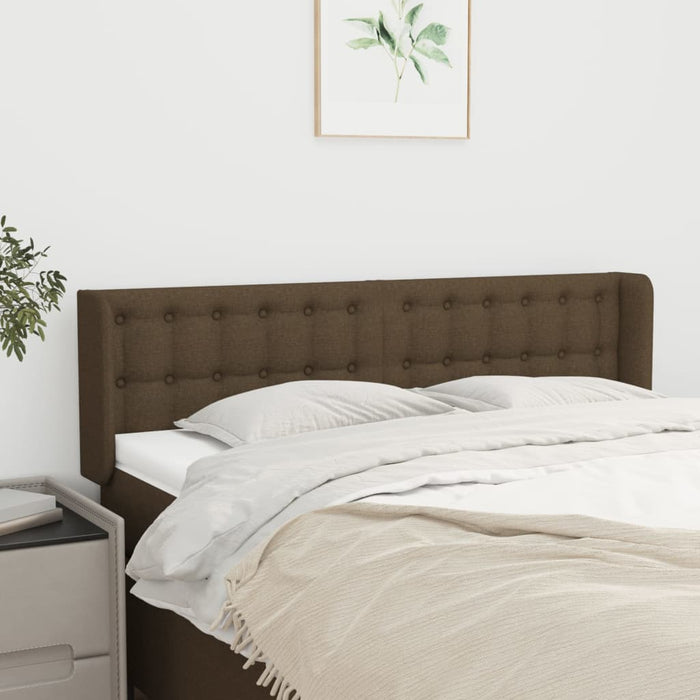 Tăblie de pat cu aripioare maro închis 147x16x78/88 cm textil - WALTI WALTI