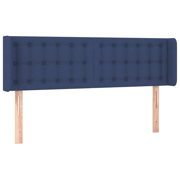 Tăblie de pat cu aripioare, albastru, 147x16x78/88 cm textil - WALTI WALTI
