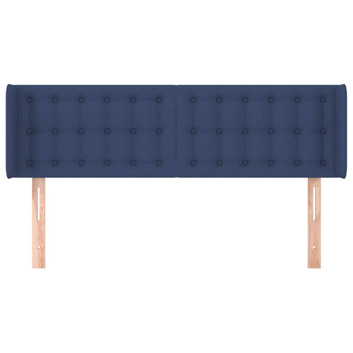Tăblie de pat cu aripioare, albastru, 147x16x78/88 cm textil - WALTI WALTI