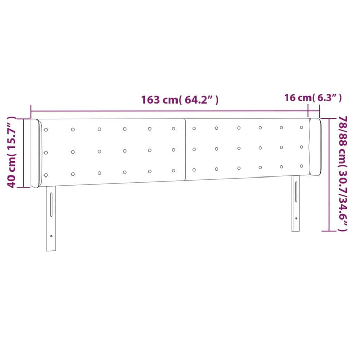 Tăblie de pat cu aripioare gri deschis 163x16x78/88 cm textil - WALTI WALTI