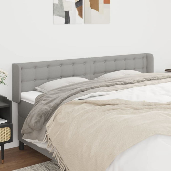 Tăblie de pat cu aripioare gri deschis 163x16x78/88 cm textil - WALTI WALTI
