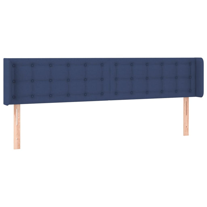 Tăblie de pat cu aripioare albastru 163x16x78/88 cm textil WALTI