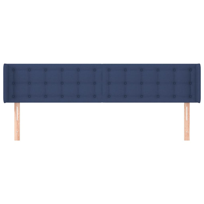 Tăblie de pat cu aripioare albastru 163x16x78/88 cm textil WALTI
