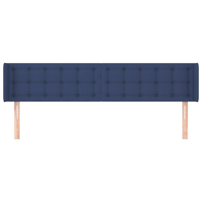 Tăblie de pat cu aripioare, albastru, 183x16x78/88 cm textil - WALTI WALTI