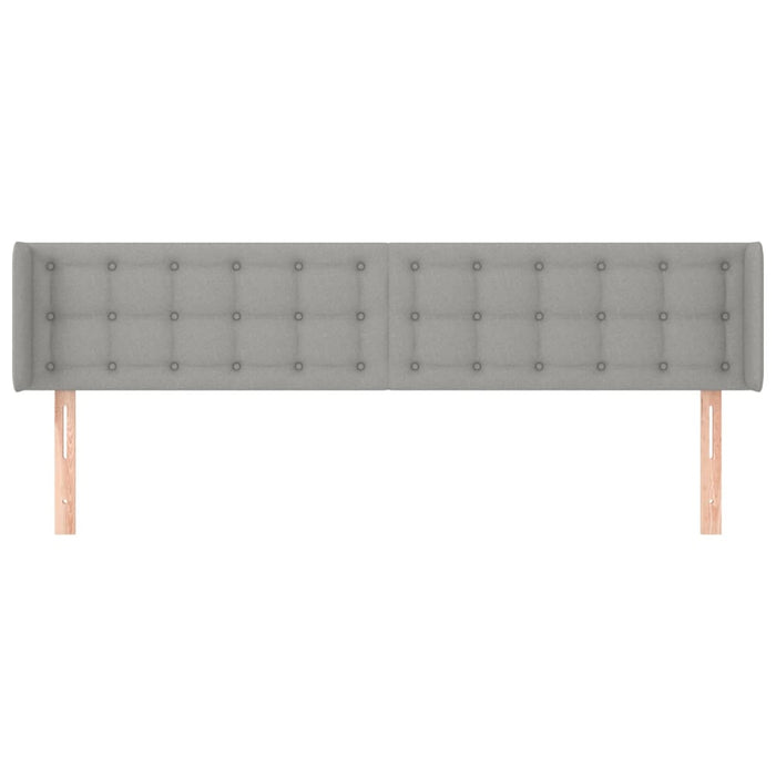 Tăblie de pat cu aripioare gri deschis 203x16x78/88 cm textil WALTI