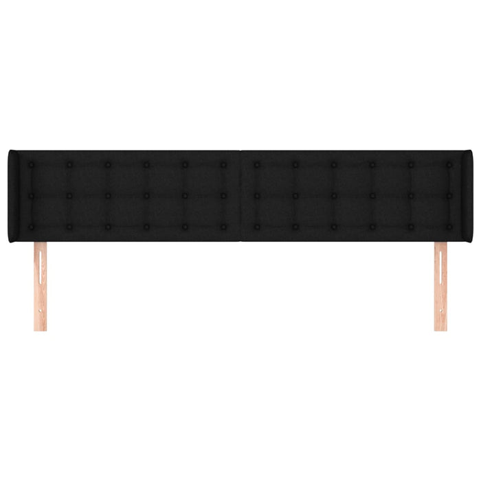 Tăblie de pat cu aripioare negru 203x16x78/88 cm textil - WALTI WALTI