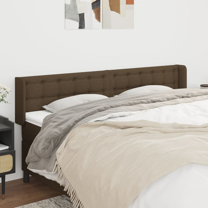 Tăblie de pat cu aripioare maro închis 203x16x78/88 cm textil - WALTI WALTI