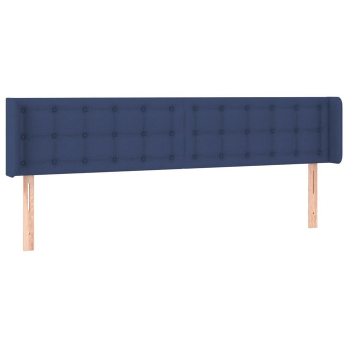 Tăblie de pat cu aripioare, albastru, 203x16x78/88 cm textil - WALTI WALTI