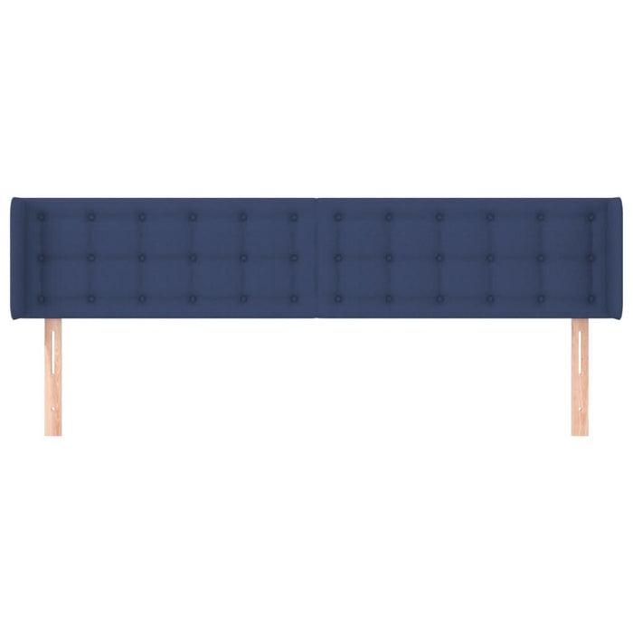 Tăblie de pat cu aripioare, albastru, 203x16x78/88 cm textil - WALTI WALTI