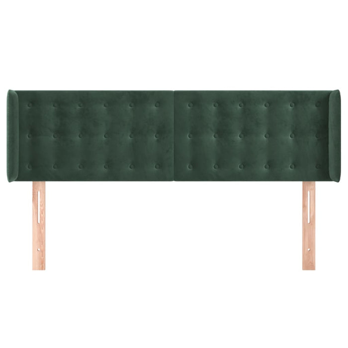 Tăblie de pat cu aripioare verde închis 147x16x78/88 cm catifea - WALTI WALTI