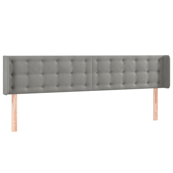 Tăblie de pat cu aripioare gri deschis 163x16x78/88 cm catifea - WALTI WALTI