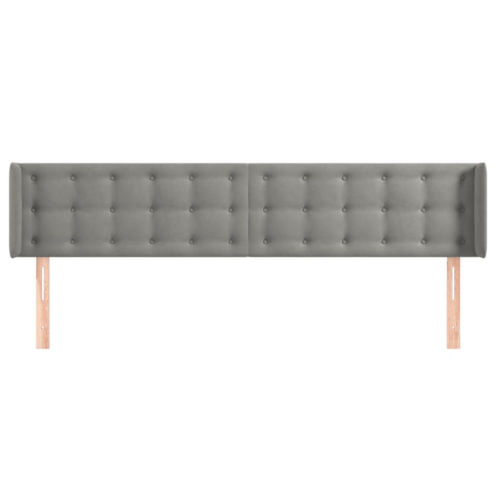 Tăblie de pat cu aripioare gri deschis 163x16x78/88 cm catifea - WALTI WALTI