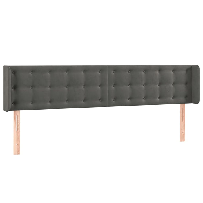 Tăblie de pat cu aripioare gri închis 163x16x78/88 cm catifea WALTI