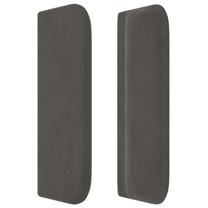 Tăblie de pat cu aripioare gri închis 163x16x78/88 cm catifea WALTI