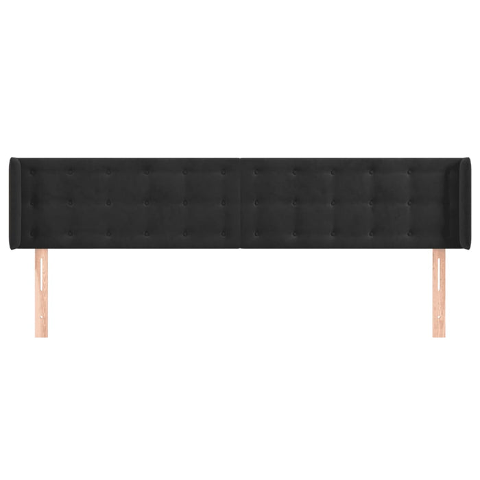 Tăblie de pat cu aripioare negru 163x16x78/88 cm catifea - WALTI WALTI