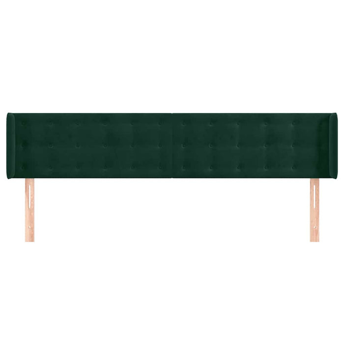 Tăblie de pat cu aripioare verde închis 163x16x78/88 cm catifea - WALTI WALTI