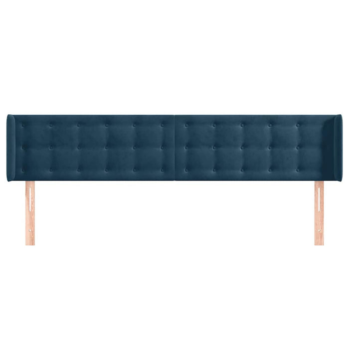 Tăblie pat cu aripioare albastru închis 163x16x78/88 cm catifea - WALTI WALTI