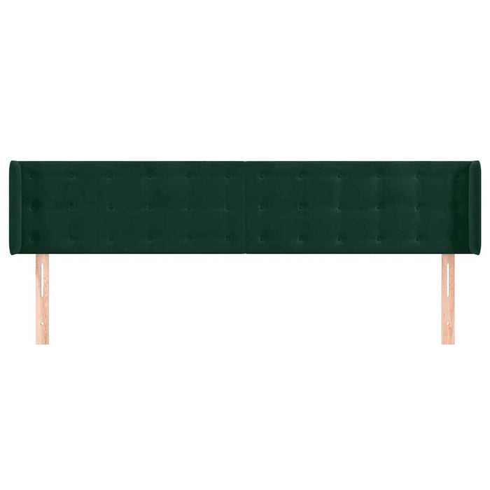 Tăblie de pat cu aripioare verde închis 183x16x78/88 cm catifea WALTI
