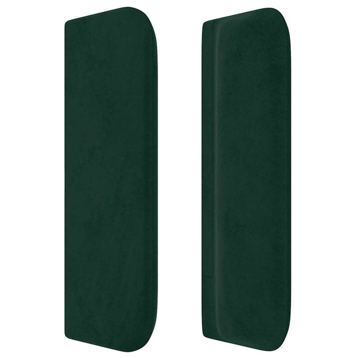 Tăblie de pat cu aripioare verde închis 183x16x78/88 cm catifea WALTI