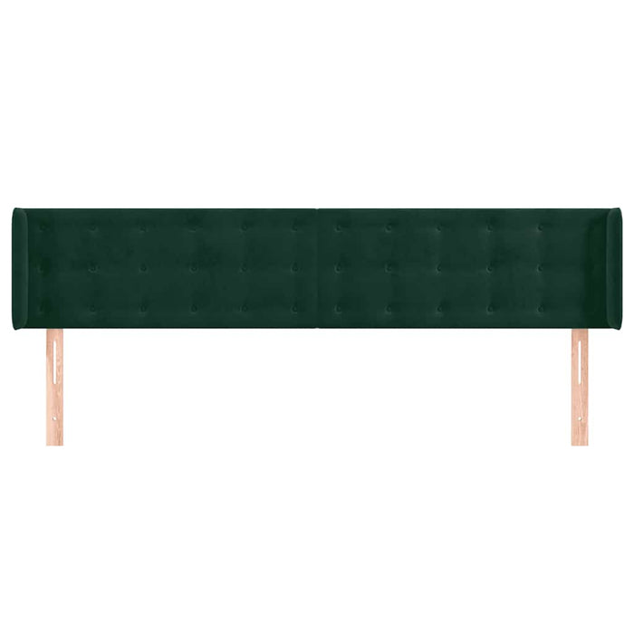 Tăblie de pat cu aripioare verde închis 203x16x78/88 cm catifea - WALTI WALTI