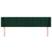 Tăblie de pat cu aripioare verde închis 203x16x78/88 cm catifea - WALTI WALTI