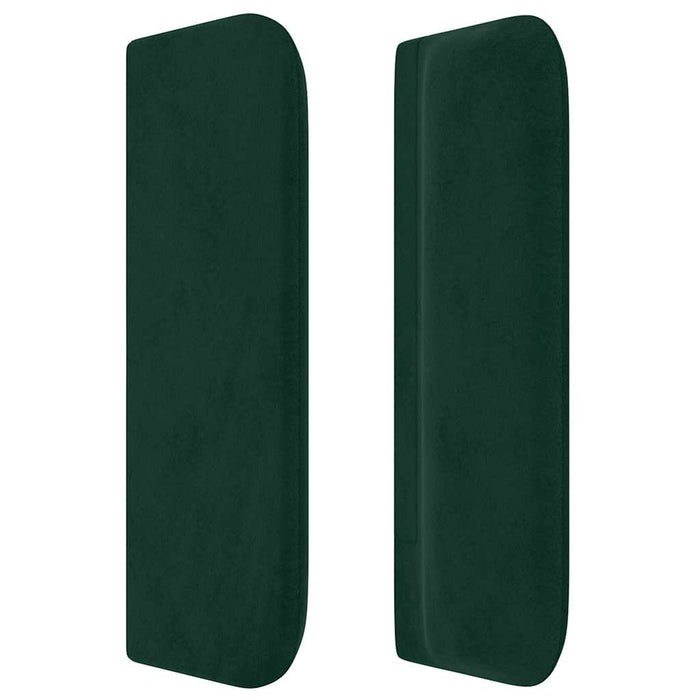 Tăblie de pat cu aripioare verde închis 203x16x78/88 cm catifea - WALTI WALTI