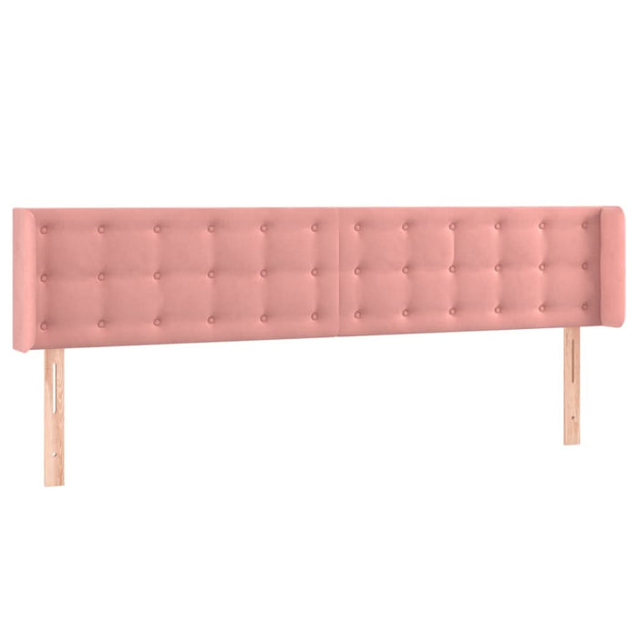Tăblie de pat cu aripioare roz 203x16x78/88 cm catifea - WALTI WALTI