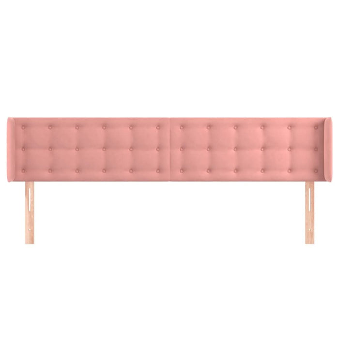 Tăblie de pat cu aripioare roz 203x16x78/88 cm catifea - WALTI WALTI
