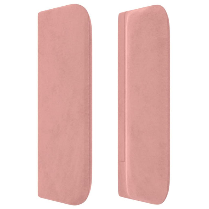 Tăblie de pat cu aripioare roz 203x16x78/88 cm catifea - WALTI WALTI