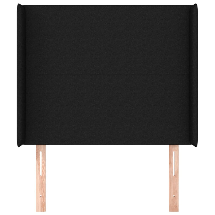 Tăblie de pat cu aripioare, negru, 103x16x118/128 cm, textil - WALTI WALTI
