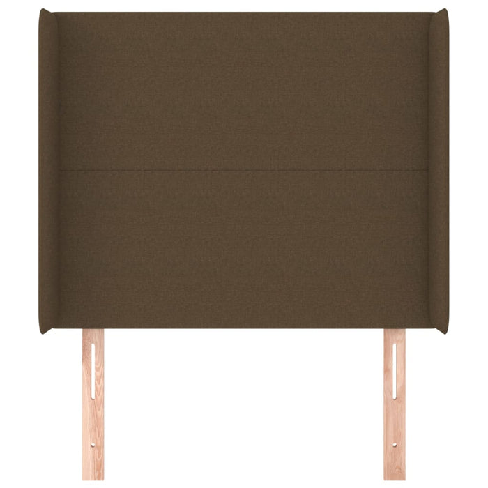 Tăblie de pat cu aripioare maro închis 103x16x118/128 cm textil WALTI